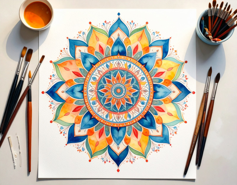 firefly-sur-une-feuille-de-papier-pos-e-sur-une-table-avec-des-pinceaux-un-mandala-simple-en-67147-152210