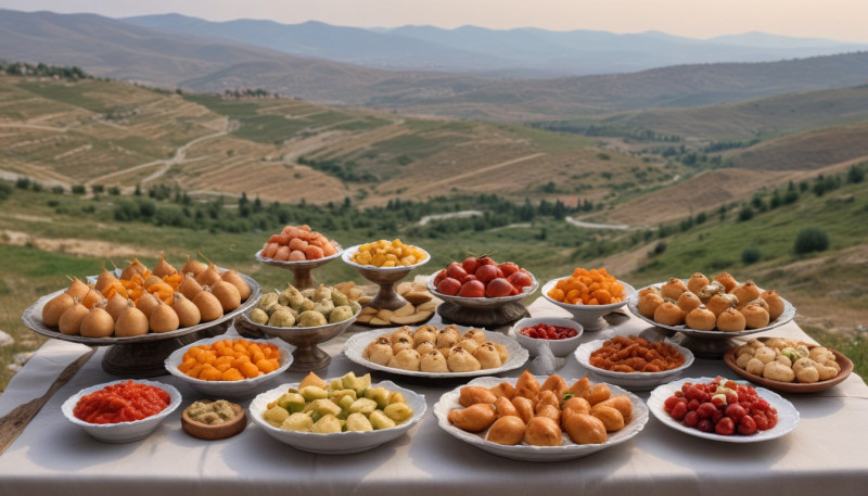 pikaso-texttoimage-turkish-appetizers-in-front-of-a-turkish-landscape-151632