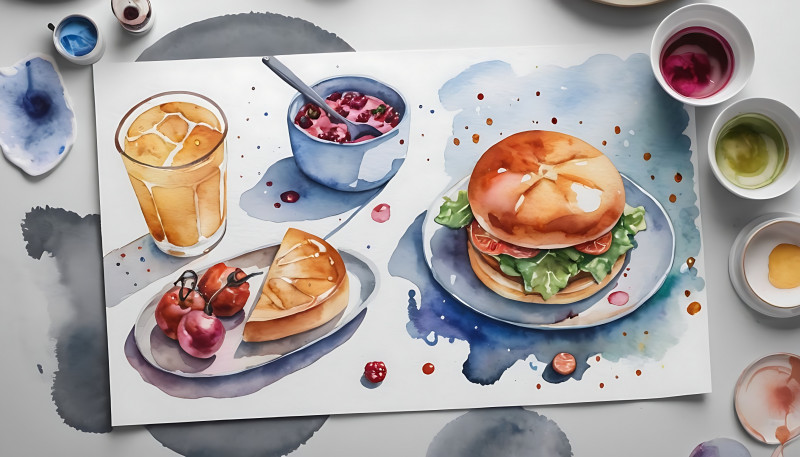 watercolor-food-on-a-table-151911